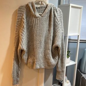 Gray lucky brand hooded sweater